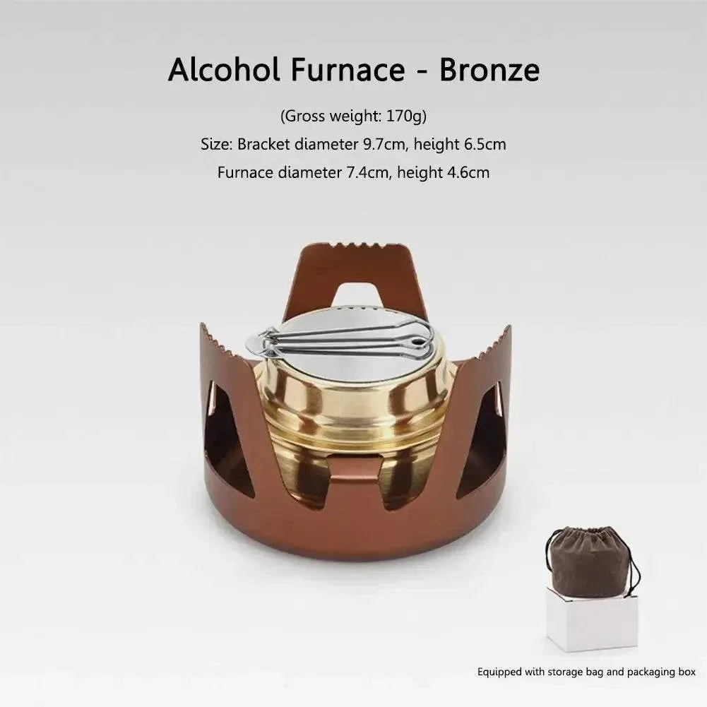Portable Mini Alcohol Stove Burner Adjustable Firepower Gasoline Stove Aluminum Alloy Bracket Ultralight Brass Camping Stoves