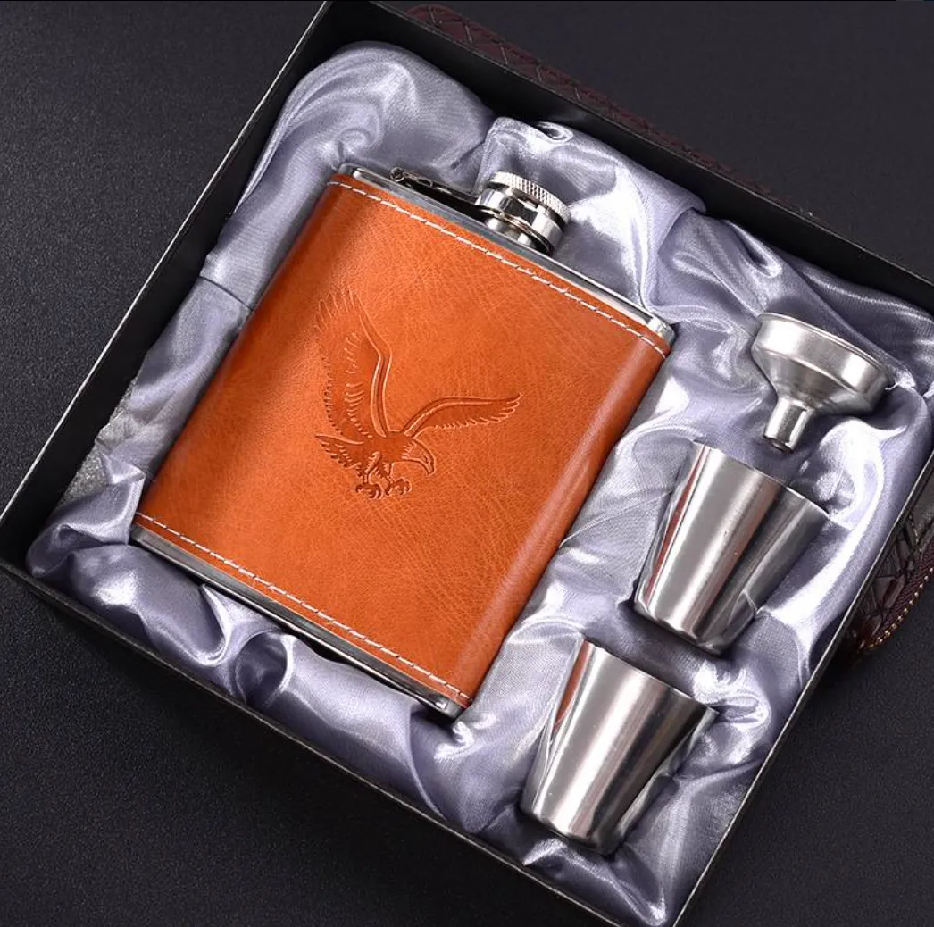 Portable Stainless Steel Hip Flask Set