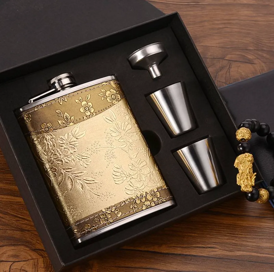 Portable Stainless Steel Hip Flask Set