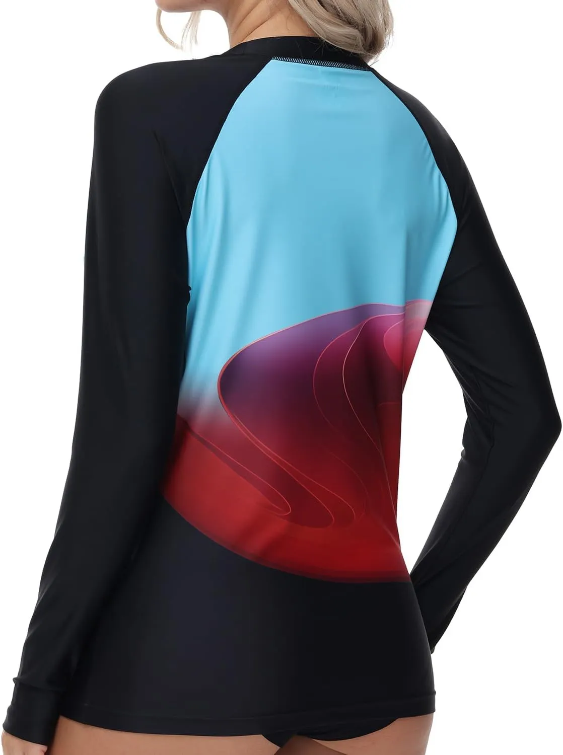Rash Guard for Women UV Protection Swim Shirts Long Sleeve Quick Dry Water Tops Swimsuit with Thumb Hole