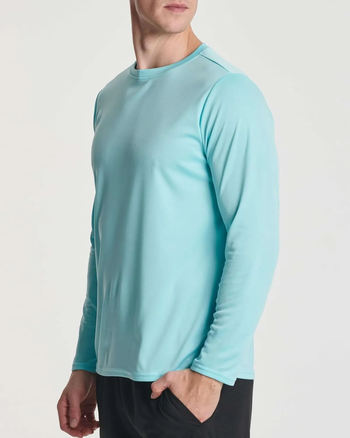 Real Essentials 3 & 5 Pack: Men's Mesh Quick Dry Athletic Long Sleeve T-Shirt UPF SPF UV Sun (Available in Big & Tall)