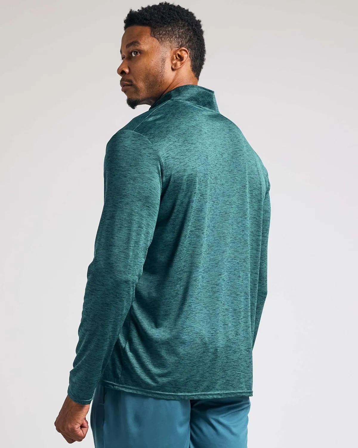 Real Essentials 3 Pack: Men's Dry-Fit Active Quarter Zip Long Sleeve Athletic Performance Pullover (Available in Big & Tall)