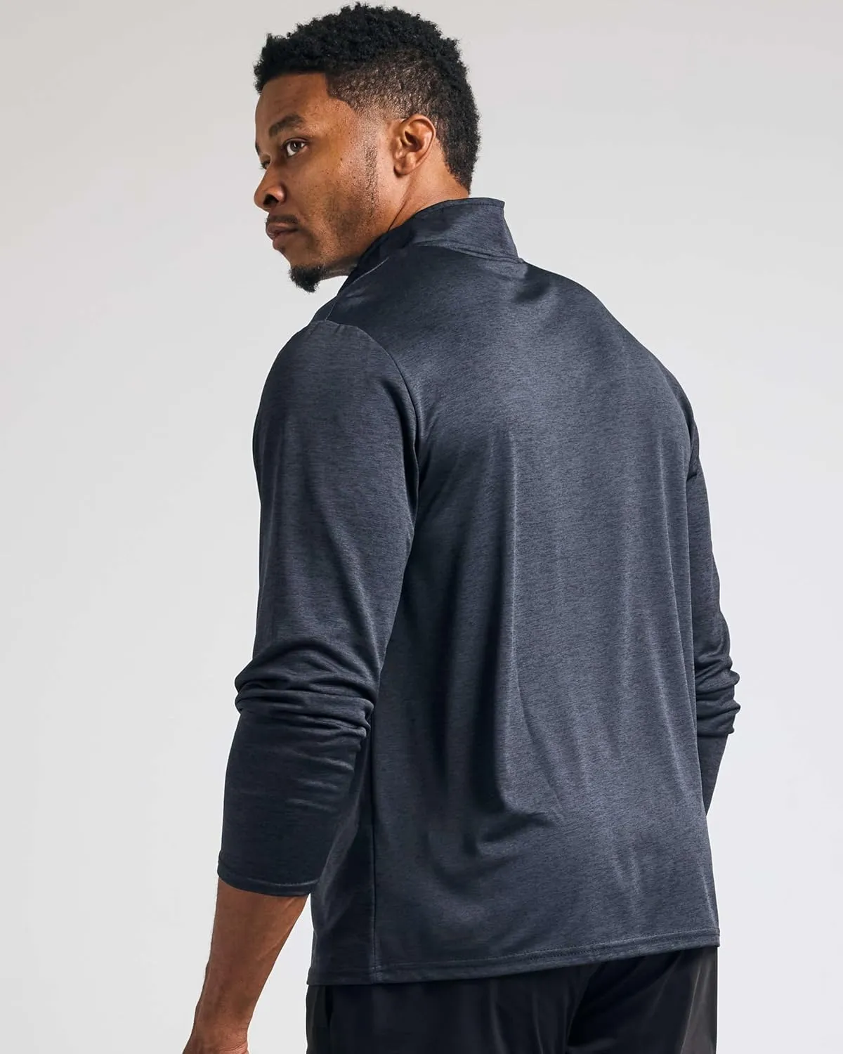 Real Essentials 3 Pack: Men's Dry-Fit Active Quarter Zip Long Sleeve Athletic Performance Pullover (Available in Big & Tall)
