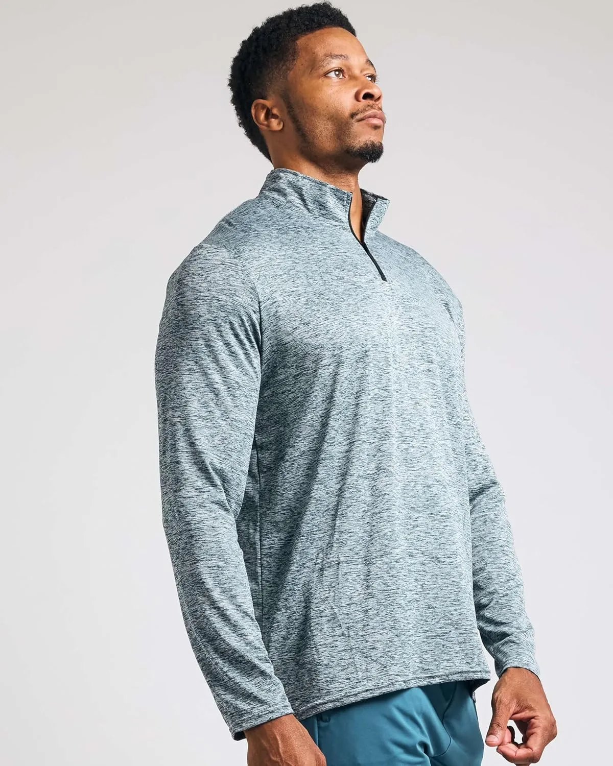 Real Essentials 3 Pack: Men's Dry-Fit Active Quarter Zip Long Sleeve Athletic Performance Pullover (Available in Big & Tall)
