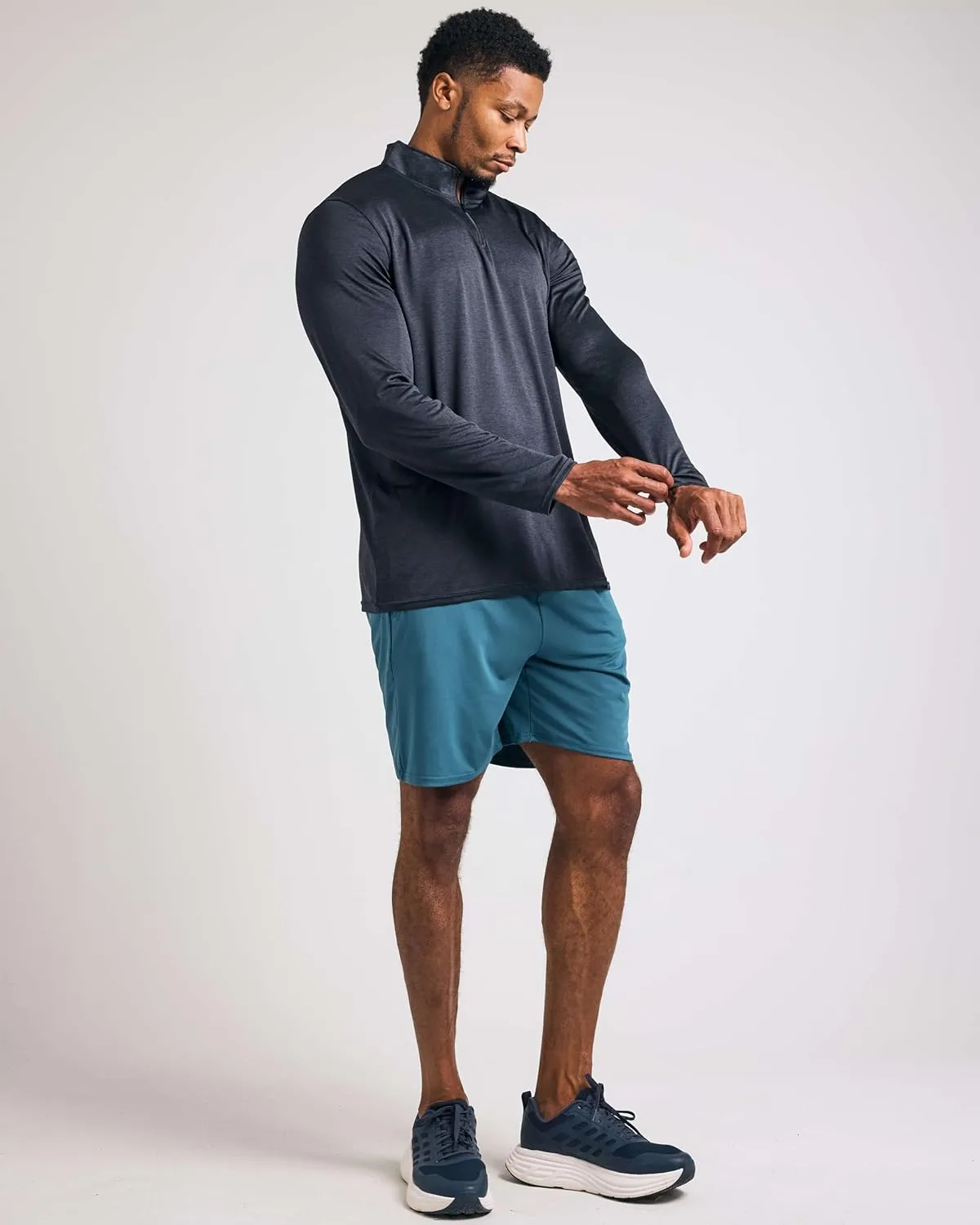 Real Essentials 3 Pack: Men's Dry-Fit Active Quarter Zip Long Sleeve Athletic Performance Pullover (Available in Big & Tall)