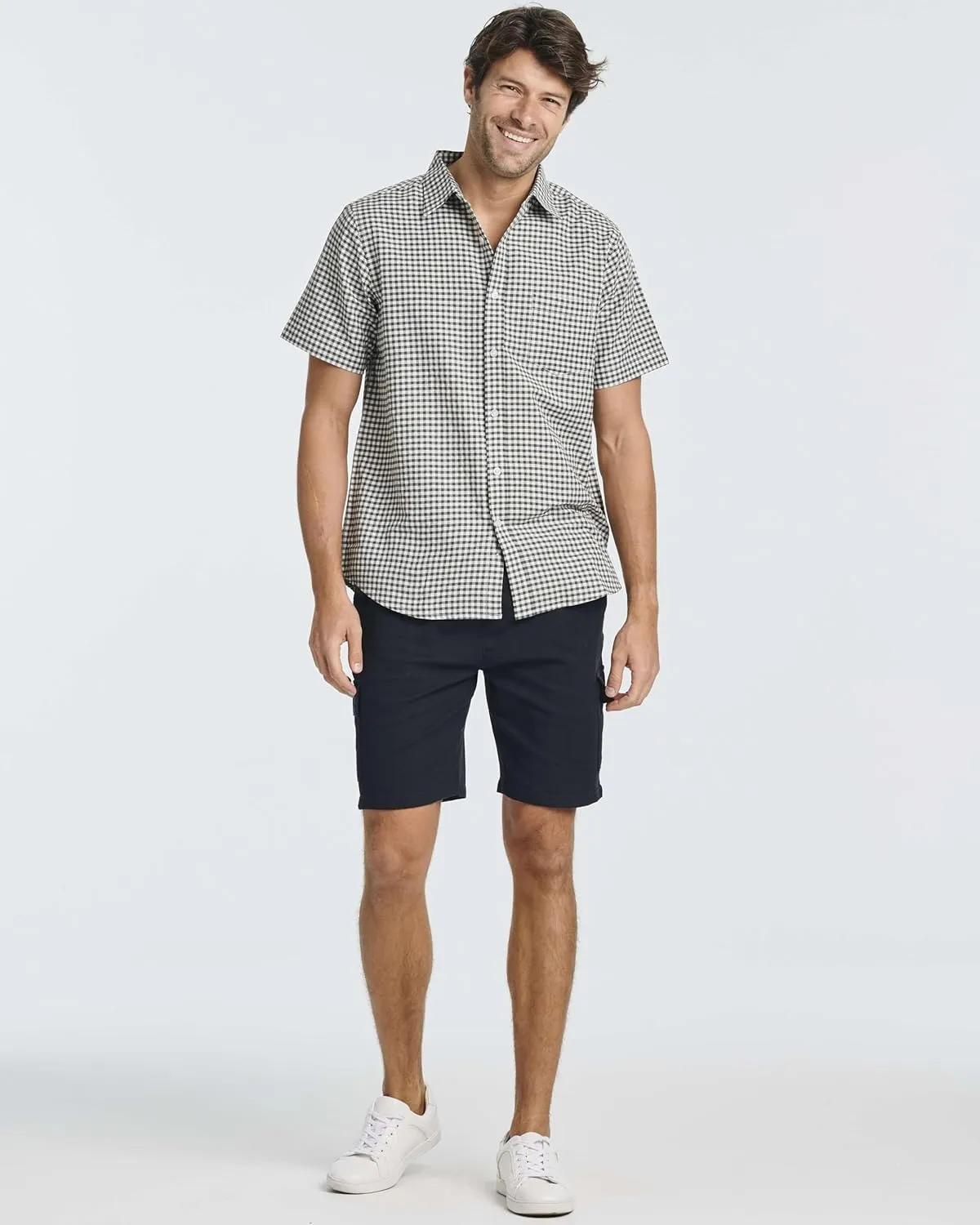 Real Essentials 3 Pack: Men's Regular-Fit Short Sleeve Woven Button Down Shirt with Pocket (Available in Big & Tall)