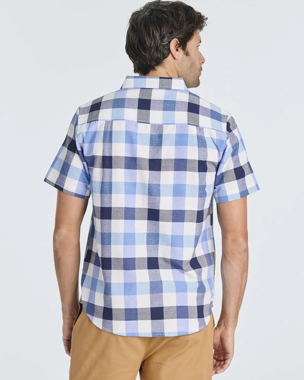 Real Essentials 3 Pack: Men's Regular-Fit Short Sleeve Woven Button Down Shirt with Pocket (Available in Big & Tall)
