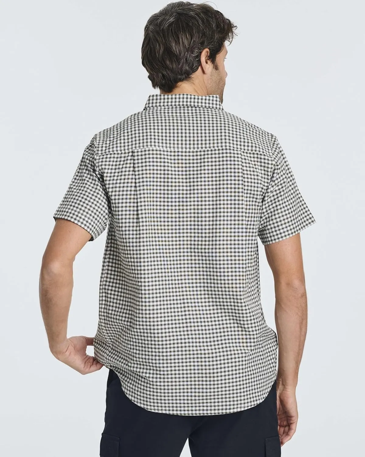 Real Essentials 3 Pack: Men's Regular-Fit Short Sleeve Woven Button Down Shirt with Pocket (Available in Big & Tall)