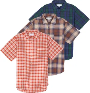 Real Essentials 3 Pack: Men's Regular-Fit Short Sleeve Woven Button Down Shirt with Pocket (Available in Big & Tall)