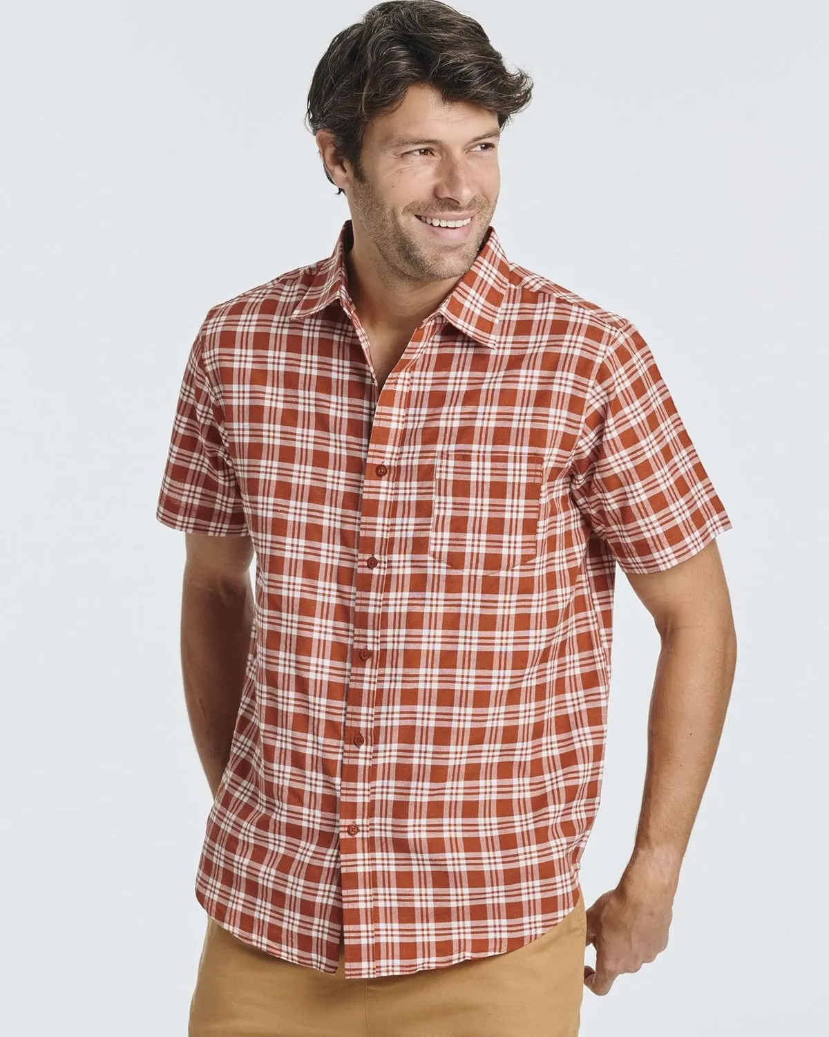 Real Essentials 3 Pack: Men's Regular-Fit Short Sleeve Woven Button Down Shirt with Pocket (Available in Big & Tall)