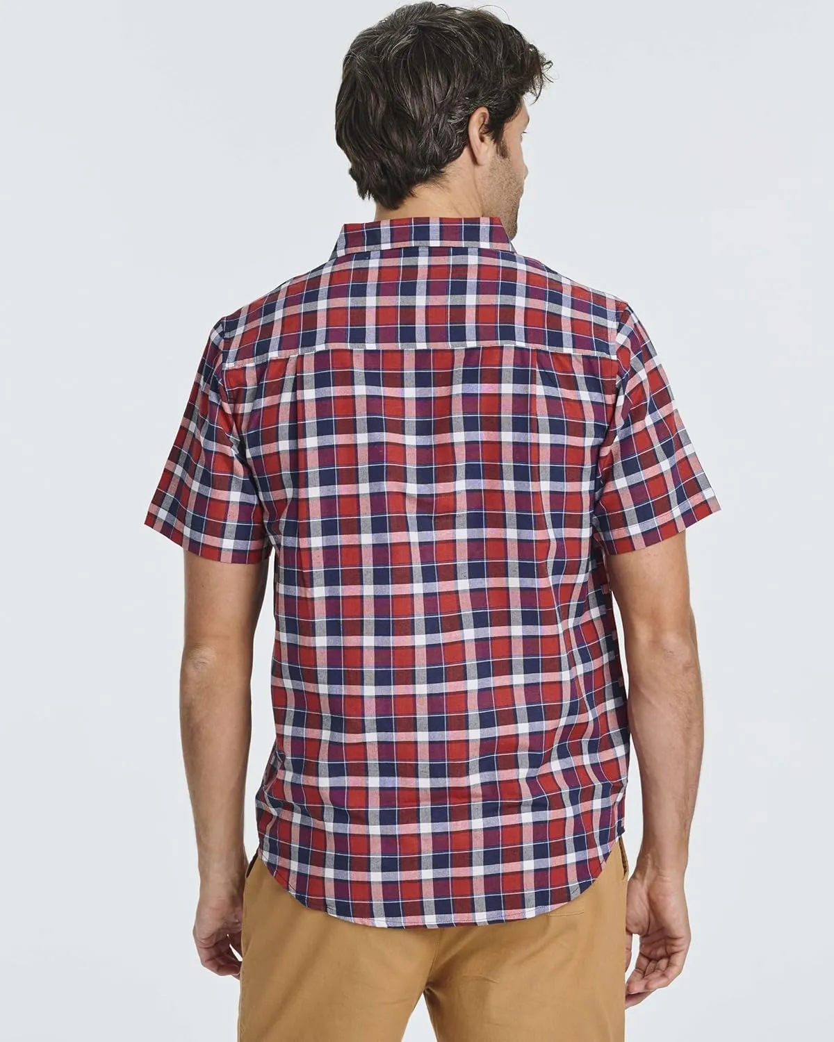 Real Essentials 3 Pack: Men's Regular-Fit Short Sleeve Woven Button Down Shirt with Pocket (Available in Big & Tall)