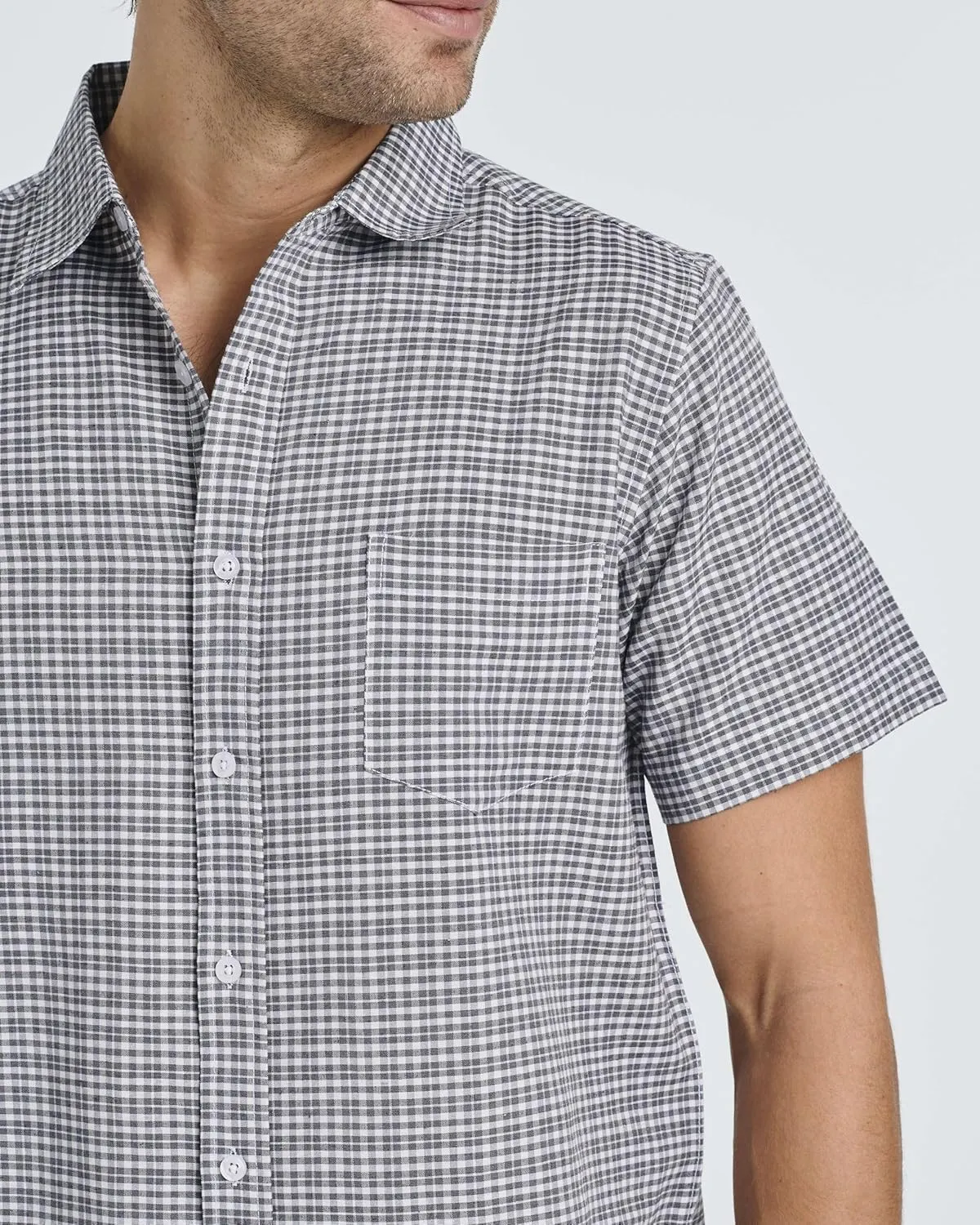 Real Essentials 3 Pack: Men's Regular-Fit Short Sleeve Woven Button Down Shirt with Pocket (Available in Big & Tall)