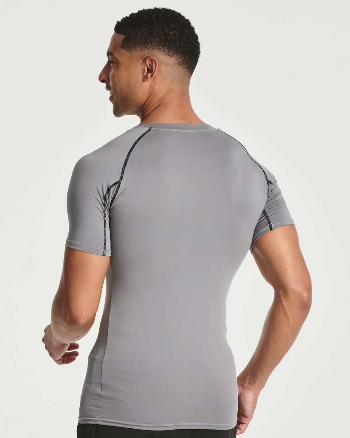 Real Essentials 4 Pack: Men's Short Sleeve Compression T-Shirt Base Layer Undershirt Athletic Top (Available in Big & Tall)
