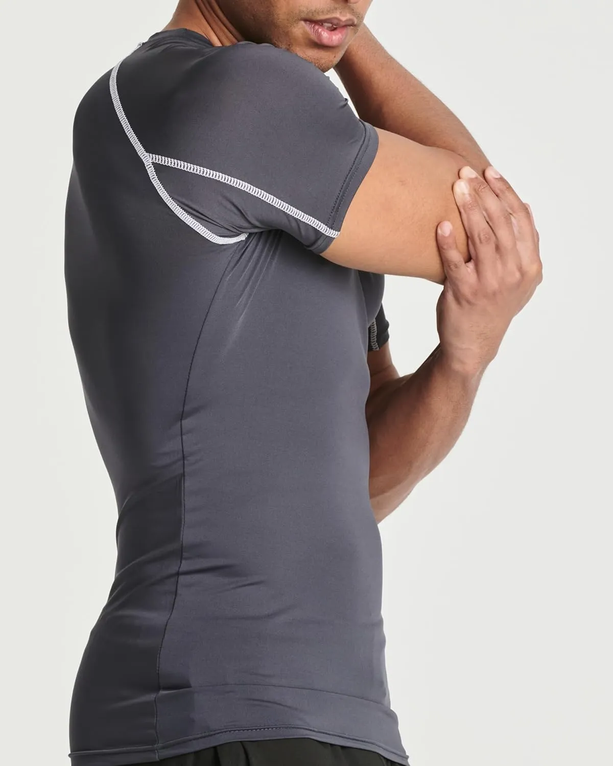 Real Essentials 4 Pack: Men's Short Sleeve Compression T-Shirt Base Layer Undershirt Athletic Top (Available in Big & Tall)