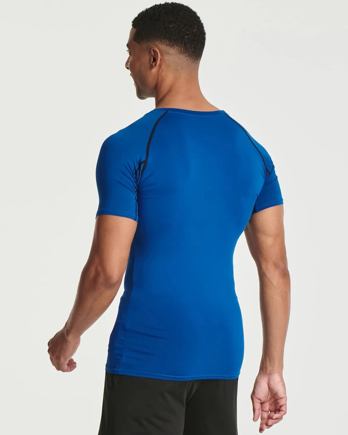 Real Essentials 4 Pack: Men's Short Sleeve Compression T-Shirt Base Layer Undershirt Athletic Top (Available in Big & Tall)