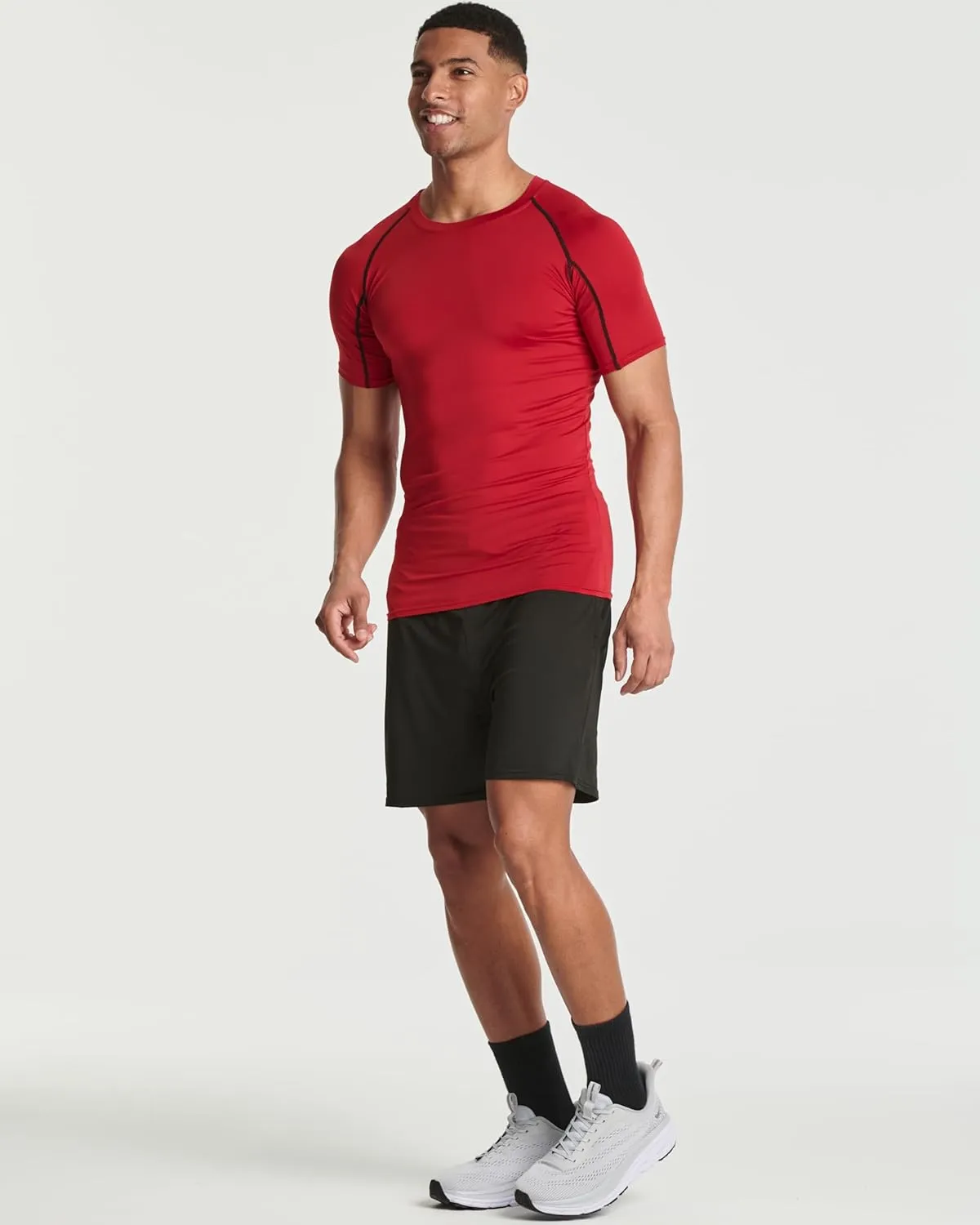 Real Essentials 4 Pack: Men's Short Sleeve Compression T-Shirt Base Layer Undershirt Athletic Top (Available in Big & Tall)