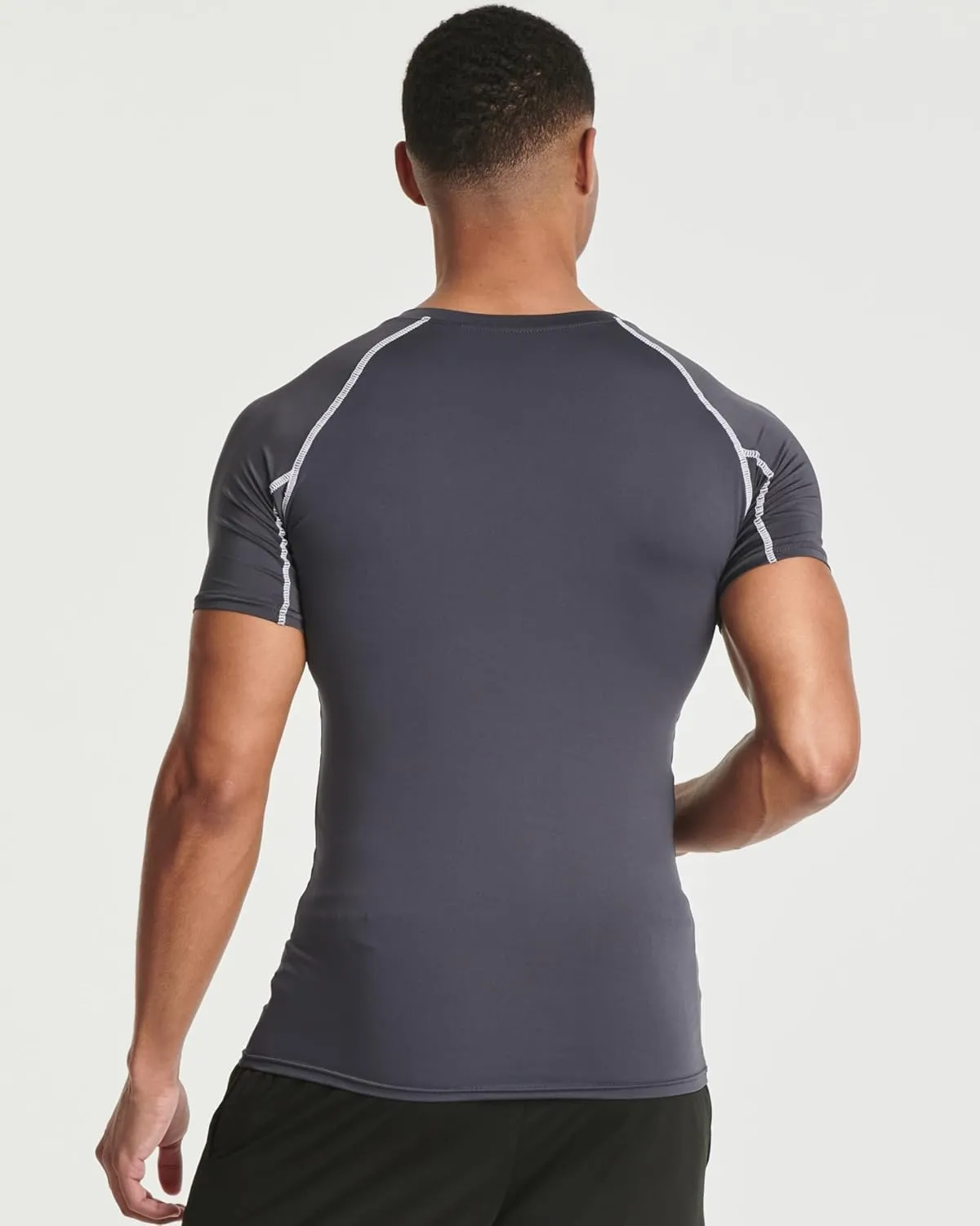 Real Essentials 4 Pack: Men's Short Sleeve Compression T-Shirt Base Layer Undershirt Athletic Top (Available in Big & Tall)