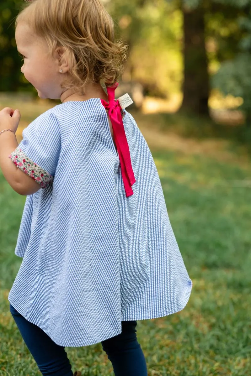 Reversible Swing Tunic, Azure Posy