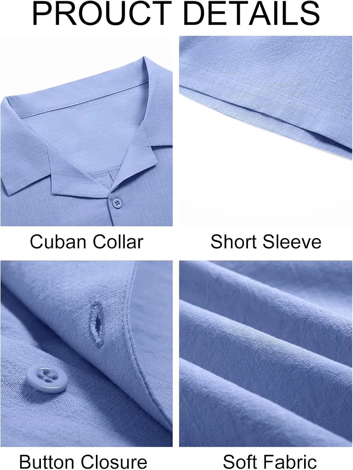Runcati Mens Button Down Cotton Shirt Short Sleeve Casual Linen Untucked Shirts Summer Beach Vacation Tops