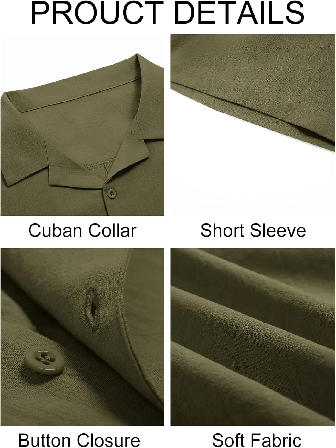 Runcati Mens Button Down Cotton Shirt Short Sleeve Casual Linen Untucked Shirts Summer Beach Vacation Tops