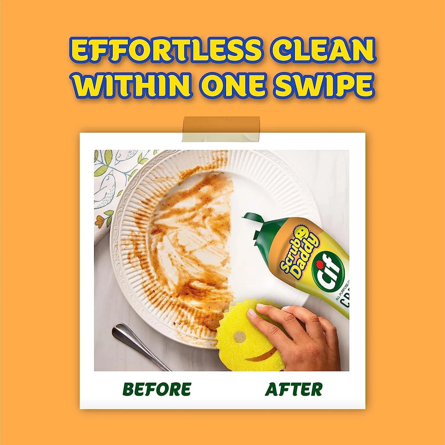 Scrub Daddy OG   Scrub Mommy   Cif All Purpose Cleaning Cream, Original - Multi Surface Household Cream, 2 Sponges and 1 All Purpose Cream