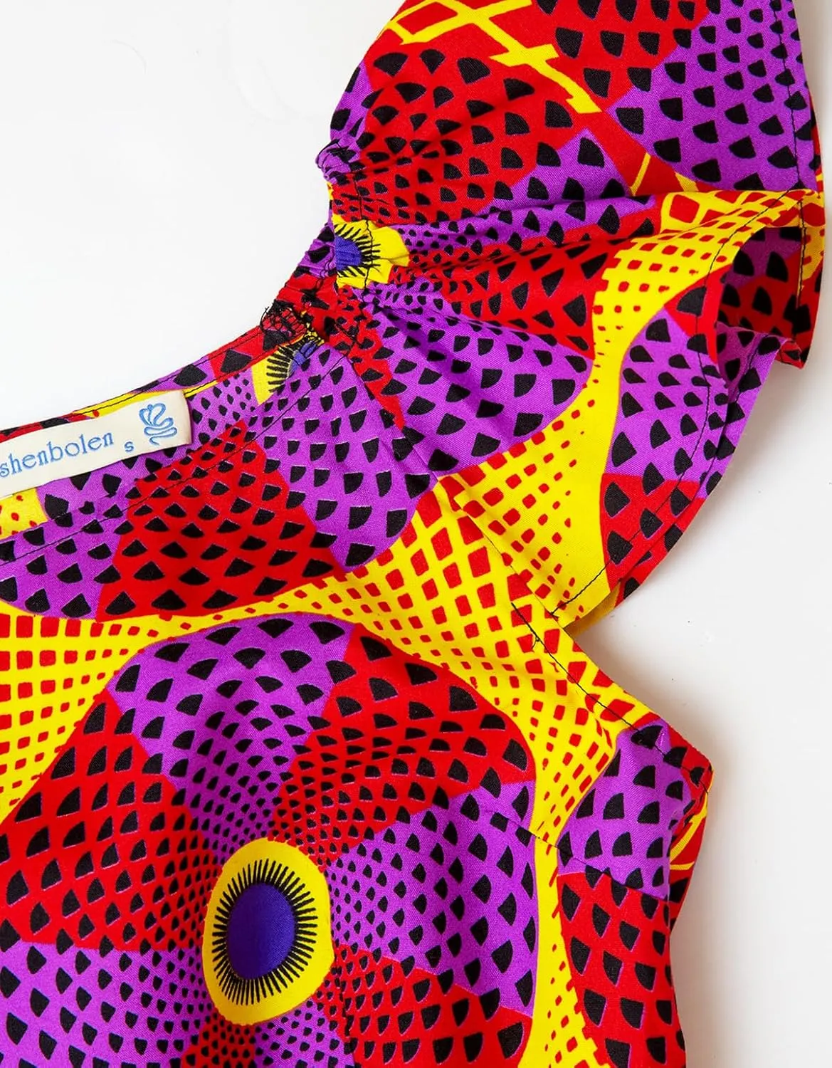 SHENBOLEN Womens Dashiki Tops Sleeveless Summer African Printed Slim Fit Shirts Blouse