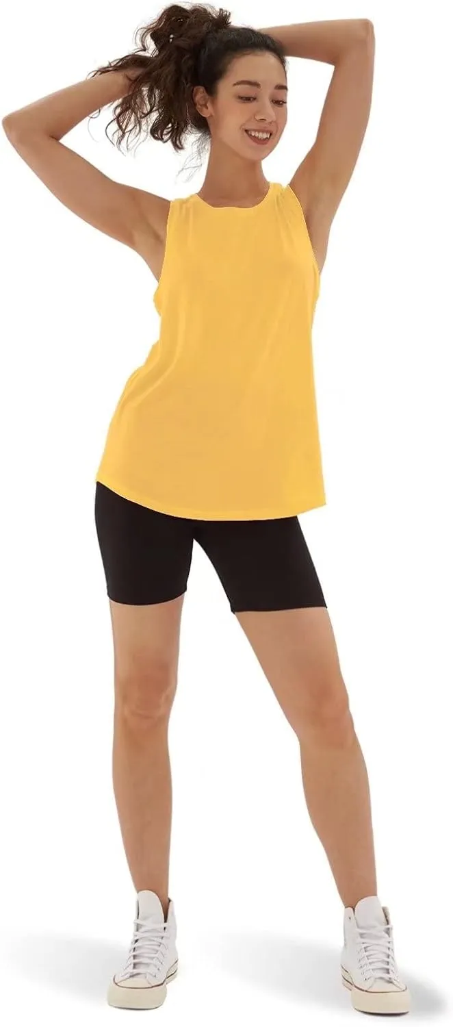sissycos Women's Workout Racerback Tank Tops Loose Fit Sleeveless Athletic Shirts