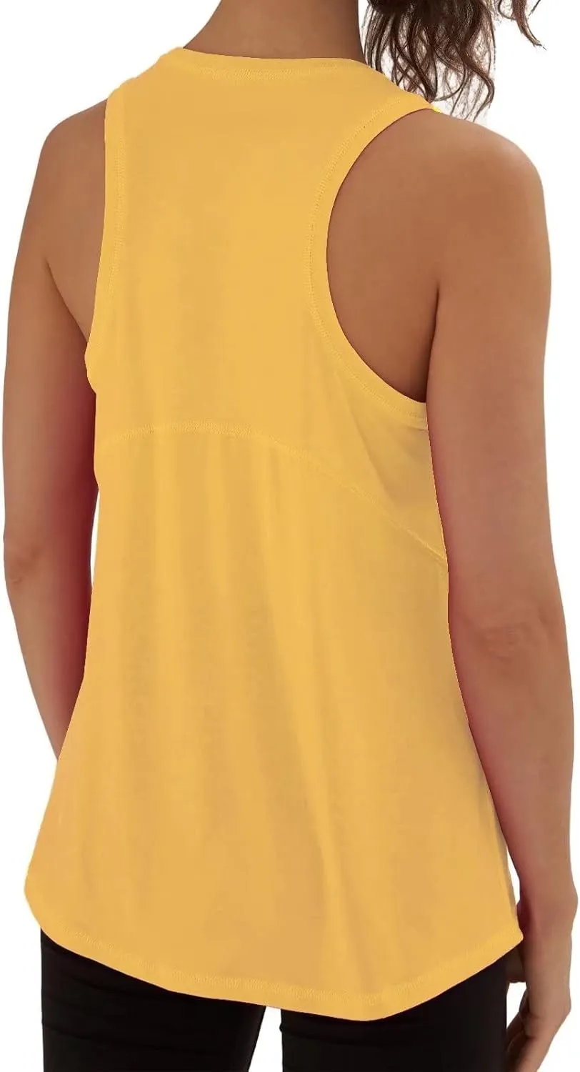 sissycos Women's Workout Racerback Tank Tops Loose Fit Sleeveless Athletic Shirts
