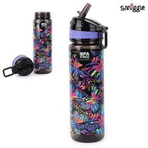 Smiggle Vivid Drink Up Plastic Drink Bottle Black Mix, 3Y 