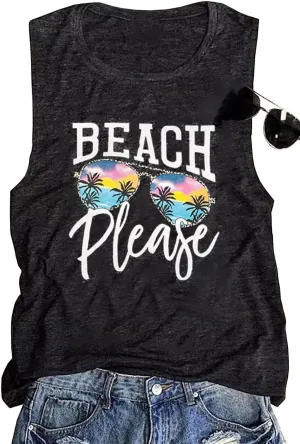 Sun Sand and A Drink in My Hand Tank Tops Beach Letter Graphic Hawaiian Vest Casual Summer Vacation Holiday Cami Shirt