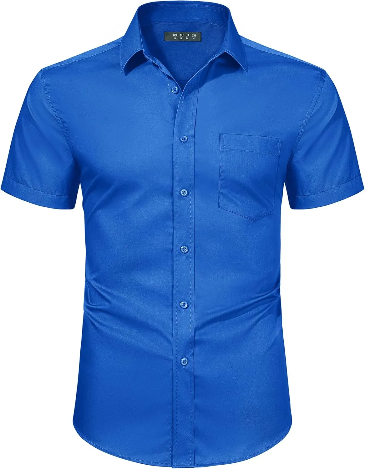 TACVASEN Men's Dress Shirts Button Up Short Sleeve with Chest Pocket Cotton Shirt for Summer Casual Regular Fit