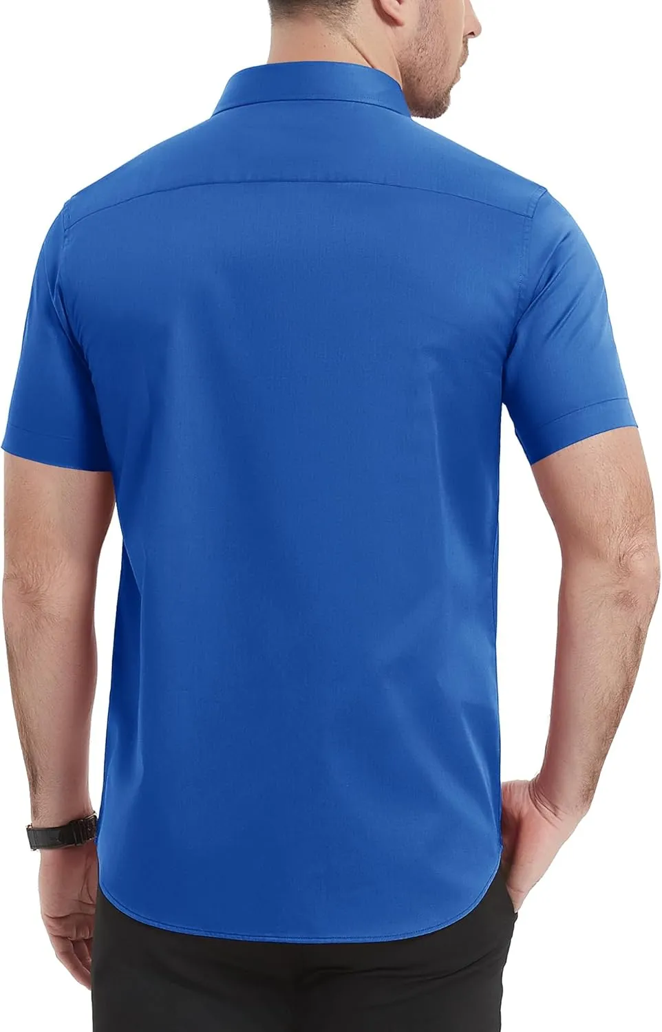 TACVASEN Men's Dress Shirts Button Up Short Sleeve with Chest Pocket Cotton Shirt for Summer Casual Regular Fit