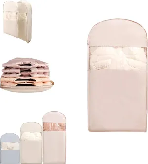 Taprinferior Hanging Garment Bag, Space-Saving Clothes Storage, Water-Resistant, Wrinkle Design for Suits, Dresses, Travel & Closet Organization (Pink, M)
