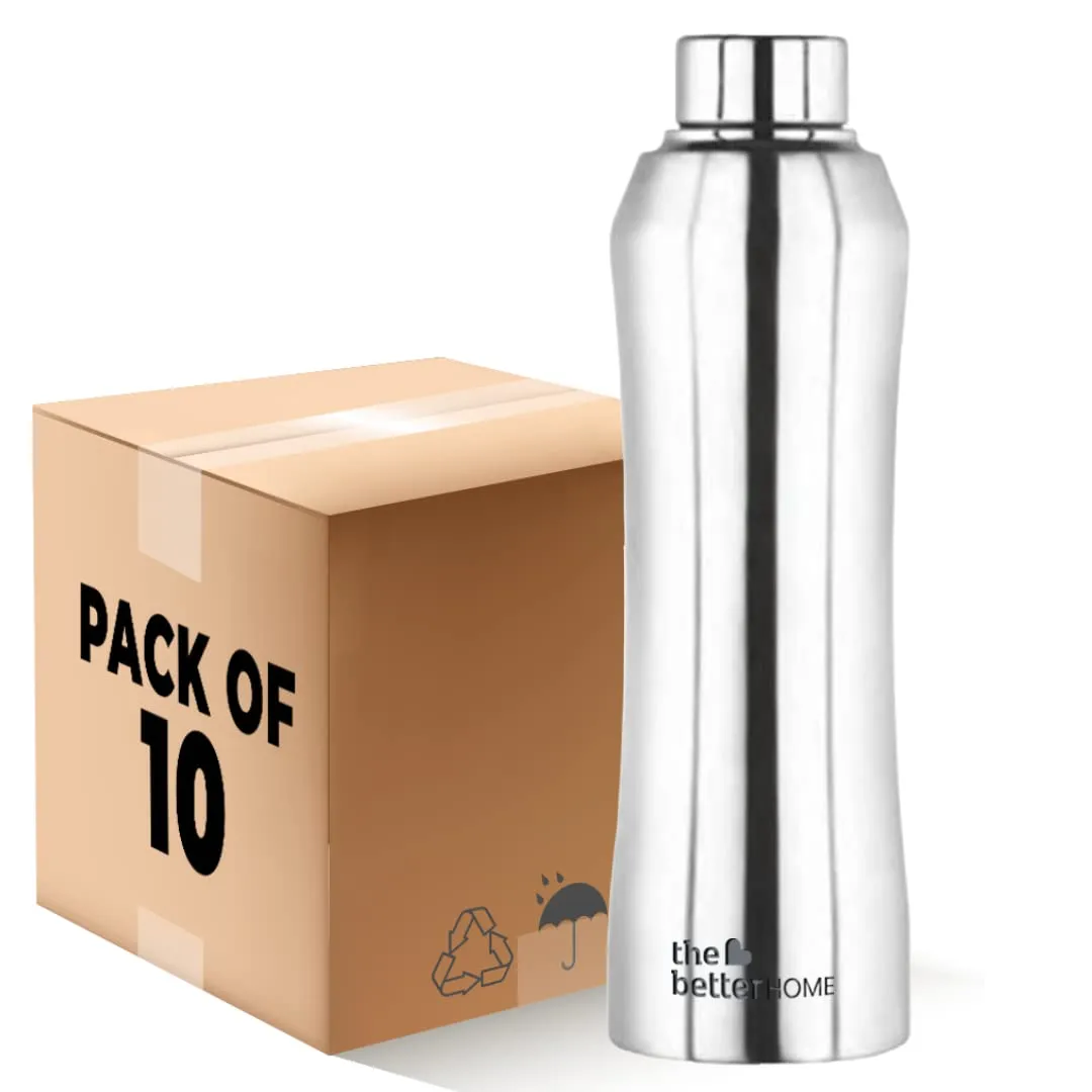 The Better Home Steel Water Bottle (10Pcs-1 Litre) Water Bottle For Kids School | Water Bottle For Home | Leak- Proof BPA Free | Gym Water Bottle | Water Bottle For Office | Aesthetic Water Bottle