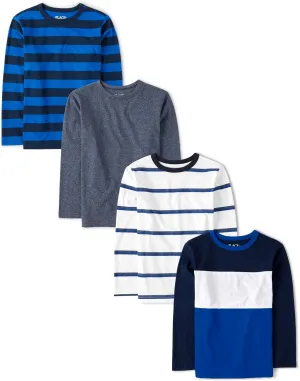 The Children's Place Boys' Long Sleeve Knit Shirts 4-Pack
