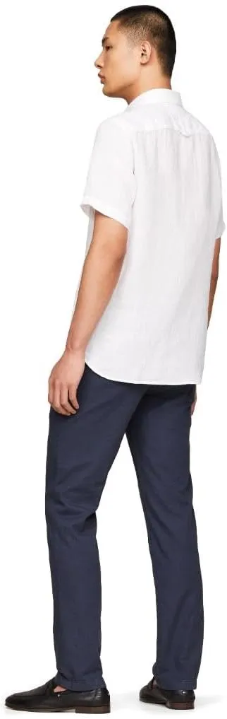 Tommy Hilfiger Men's Short Sleeve Casual Linen Button Down Shirts in Regular Fit