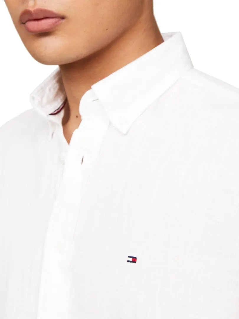 Tommy Hilfiger Men's Short Sleeve Casual Linen Button Down Shirts in Regular Fit