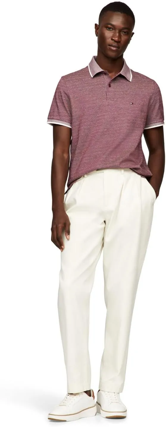 Tommy Hilfiger Men's Short Sleeve Casual Polo Shirts in Regular Fit with Interlocked Cotton