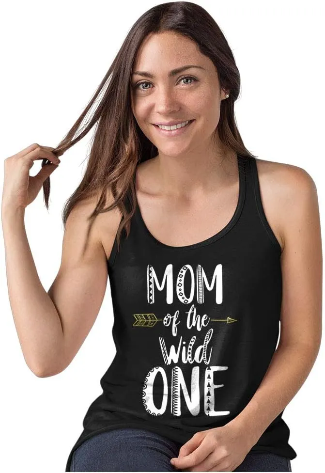 Tstars Dad of The Wild One T-Shirt Mom Tank Top Matching Couples Funny 1st Birthday Set