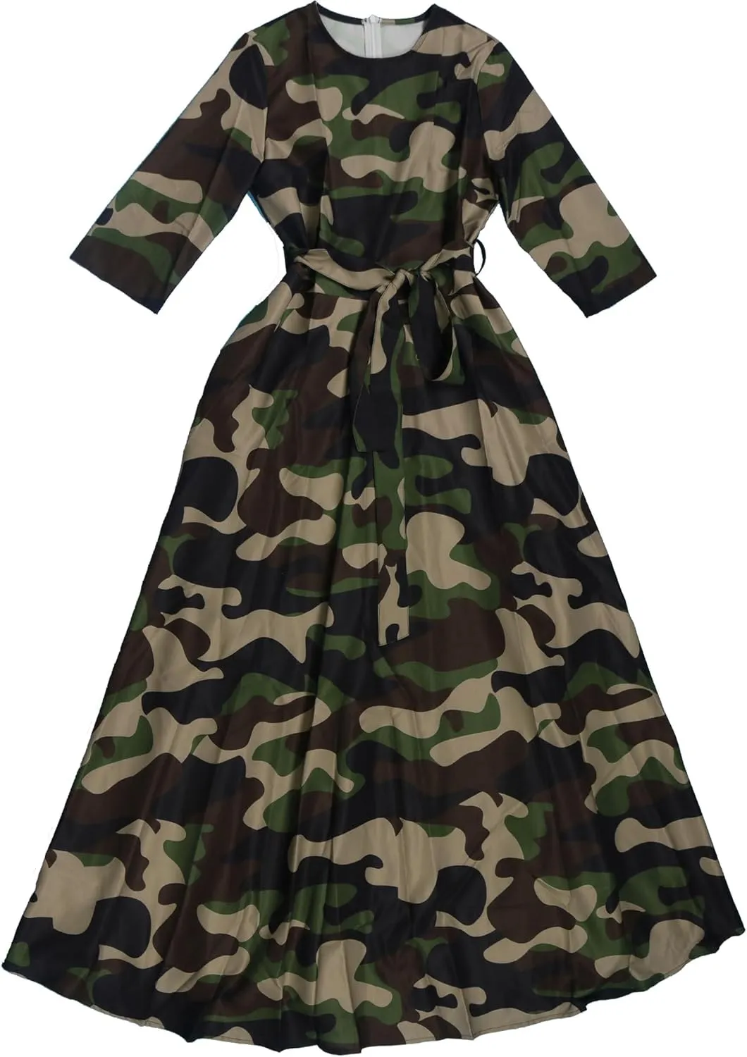 Vakkest Women's Camo Print Dress Jumpsuit Deep V Neck Sleeveless Tunic Mini Dress Plus Size with Pocket Clubwear