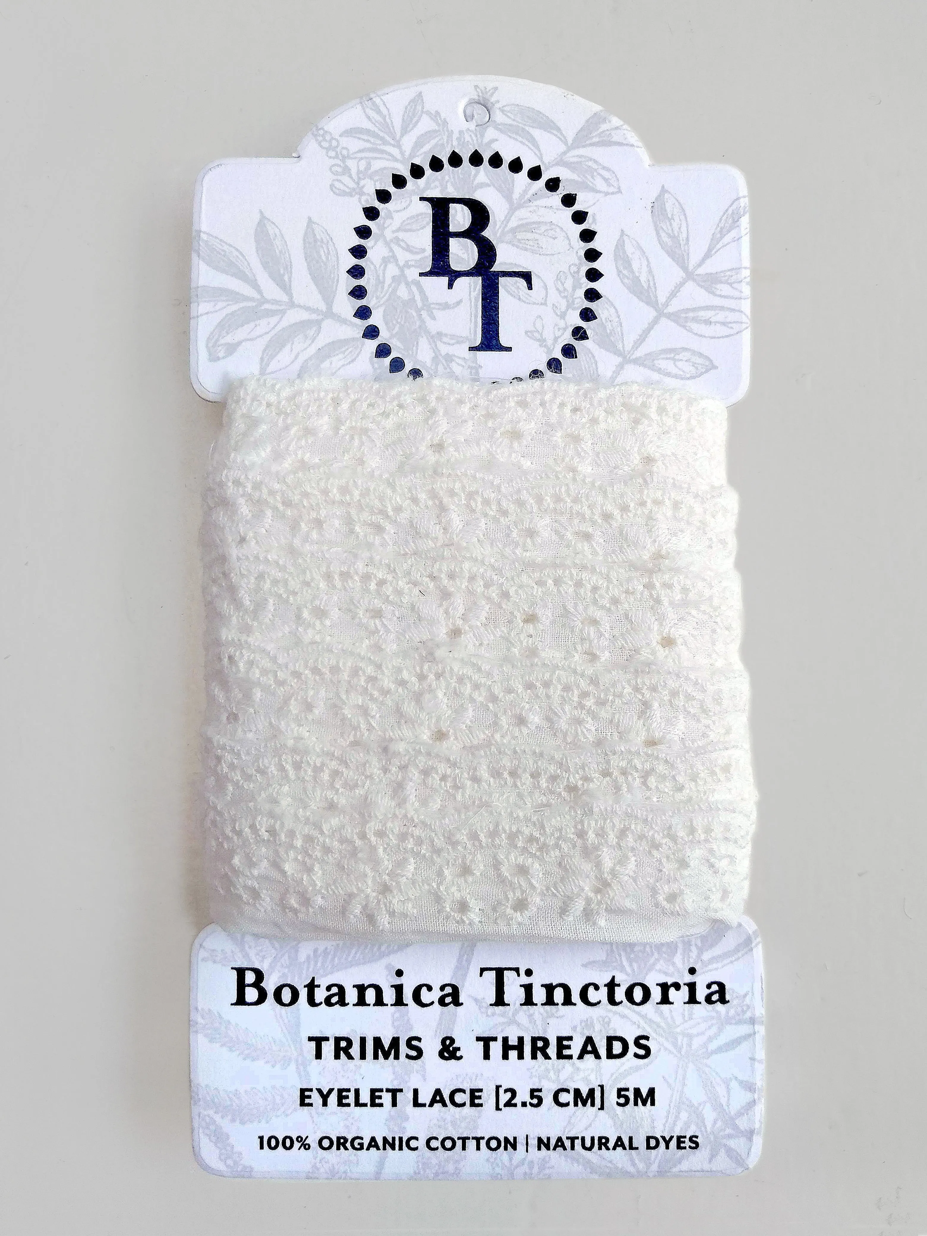 Vegetable Dyed Eyelet Lace-25mm