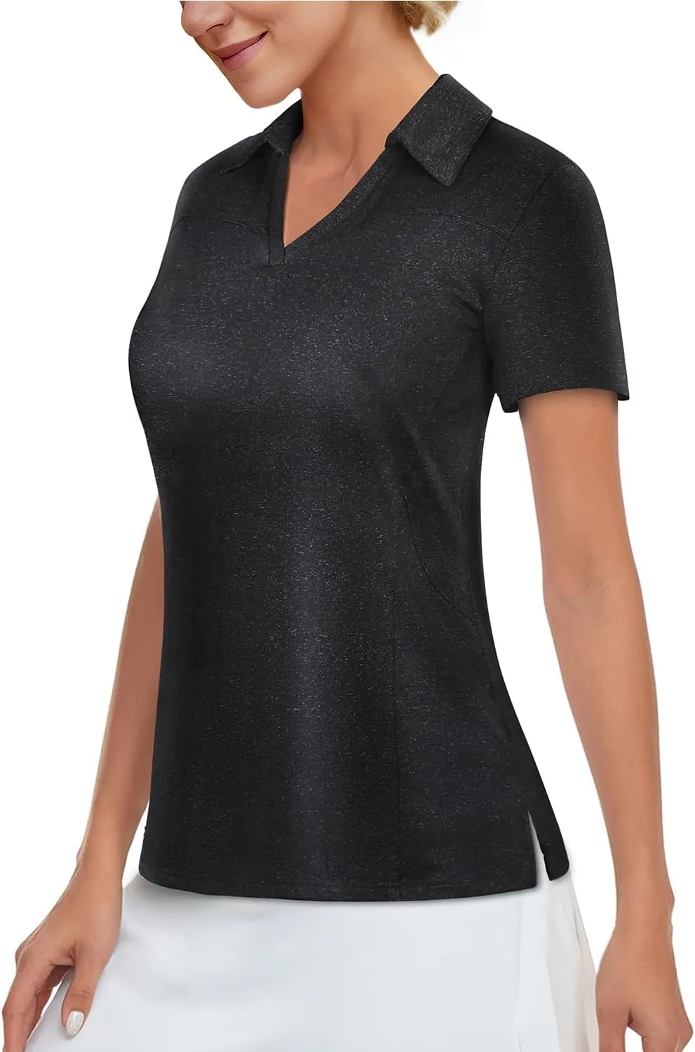 Vldnery Womens Golf Polo Shirts Moisture Wicking Running Workout Tops Print Short Sleeve Tennis Clothes Loose Fit
