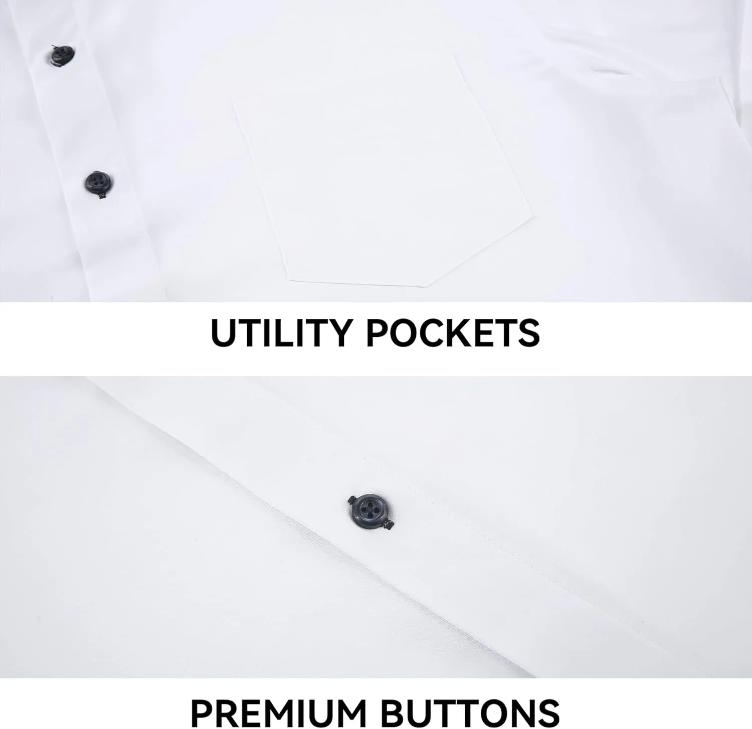 WARHORSEE Mens Dress Shirts Short Sleeve Performance 4-Way Stretch Wrinkle Free Casual Button Down Shirt