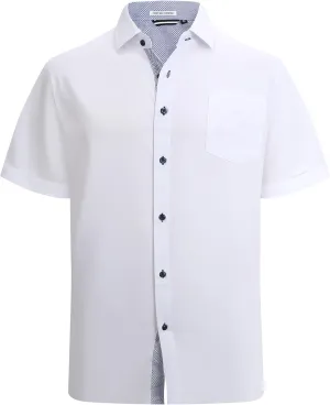 WARHORSEE Mens Dress Shirts Short Sleeve Performance 4-Way Stretch Wrinkle Free Casual Button Down Shirt