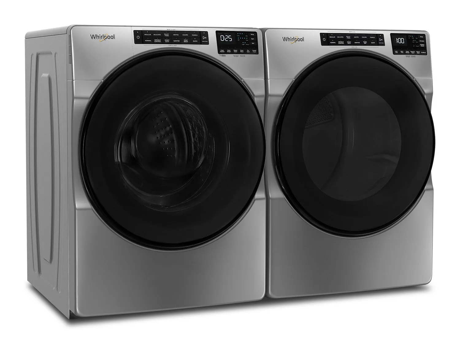 Whirlpool Chrome Shadow Front-Load Washer (5.8 cu. ft.) & Gas Dryer (7.4 cu. ft.) - WFW6605MC/WGD6605MC