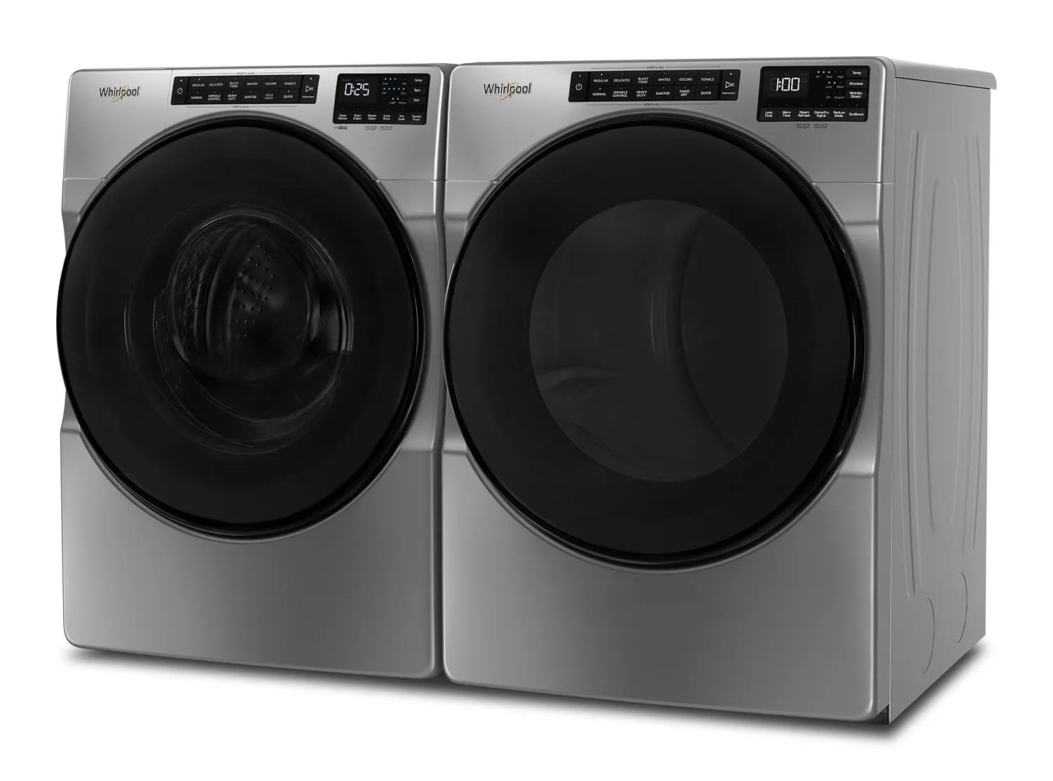 Whirlpool Chrome Shadow Front-Load Washer (5.8 cu. ft.) & Gas Dryer (7.4 cu. ft.) - WFW6605MC/WGD6605MC