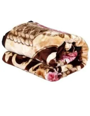 WINSTON HOME Cotton Mink Double Bed Ply Blanket for Heavy Winters (Multicolor, King Size) Soft Fabrics