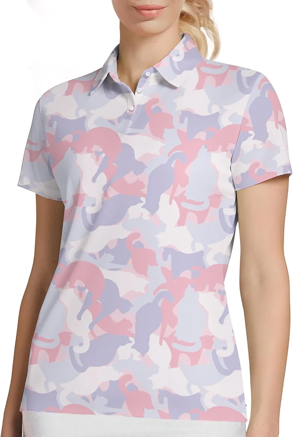 Womens Golf Shirt Funny Polo Shirts for Women Crazy Golf Outfit, Small, Aop-wpol-64653