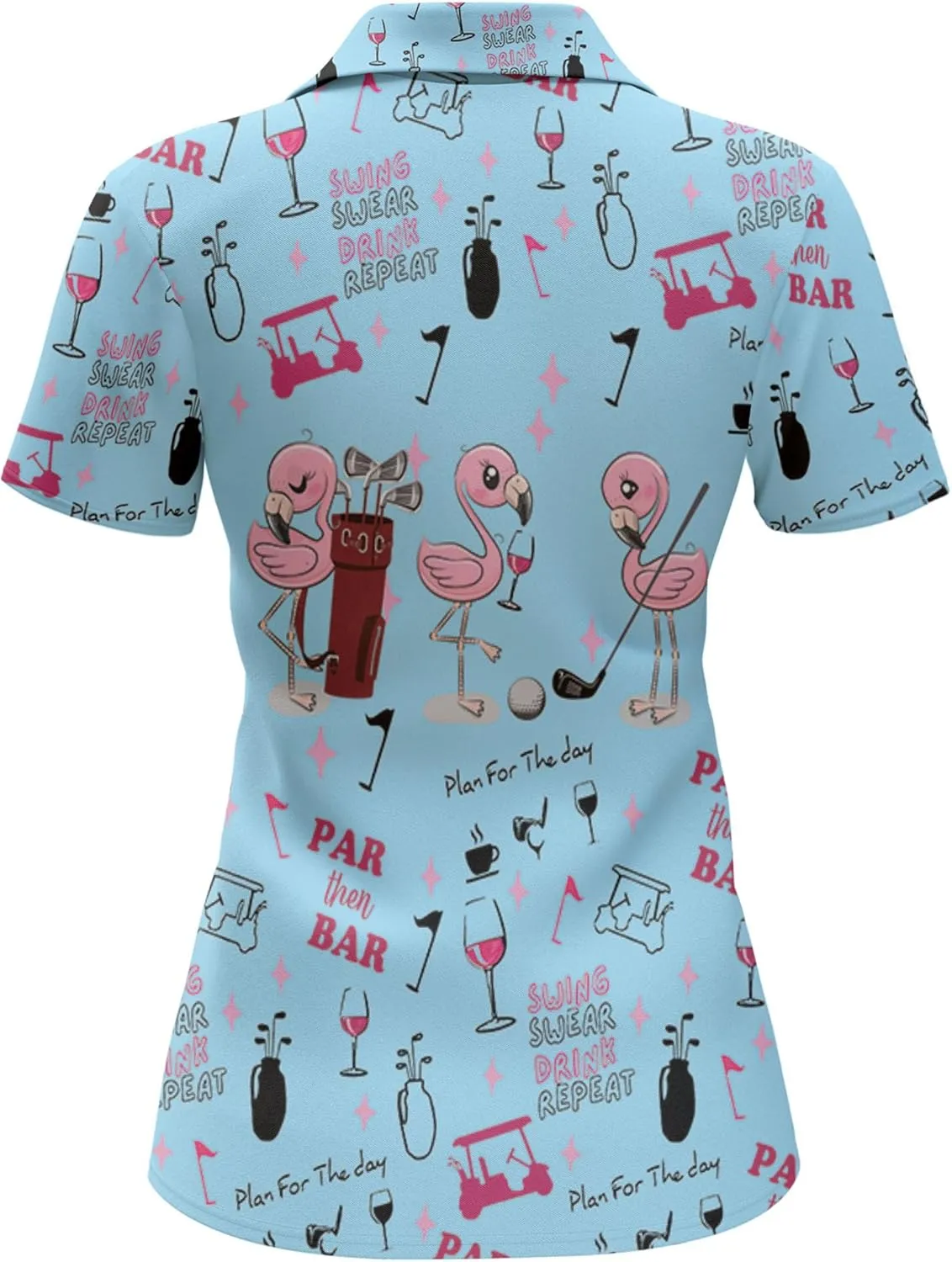 Womens Golf Shirt Funny Polo Shirts for Women Crazy Golf Outfit, Small, Aop-wpol-64653