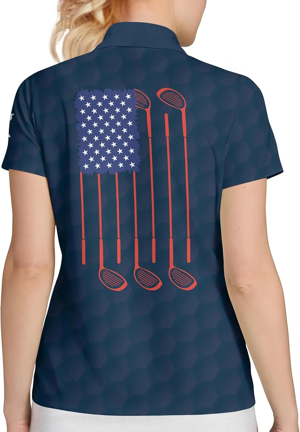 Womens Golf Shirt Funny Polo Shirts for Women Crazy Golf Outfit, Small, Aop-wpol-64653